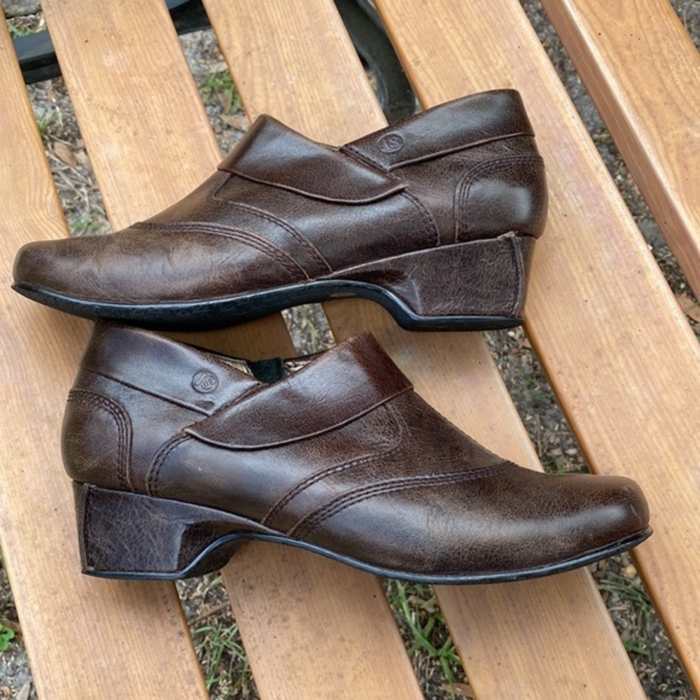 Joseph Seibel brown side zip shoes